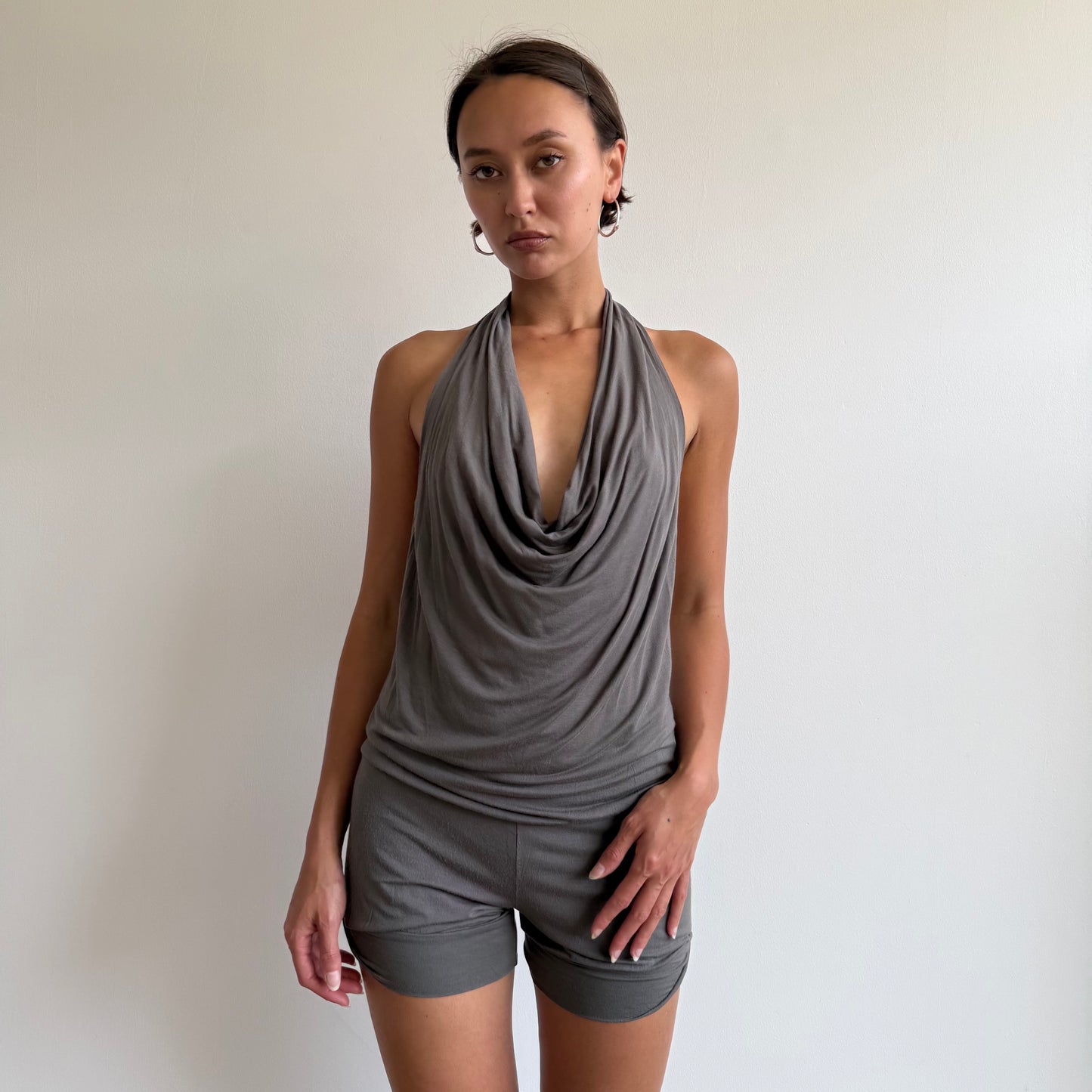 Taupe halterneck romper - Size XS-S