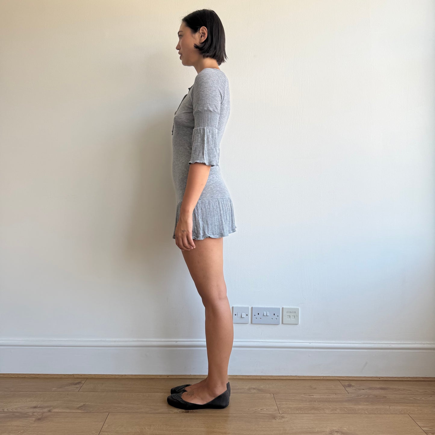Grey knit 3/4 sleeve dress - Size S
