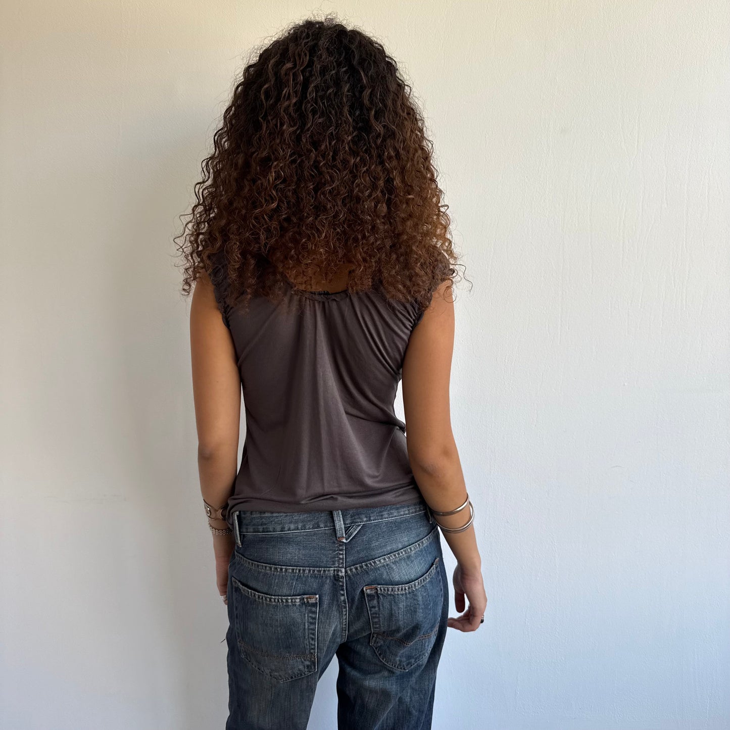 Brown ruched top - Size M/L