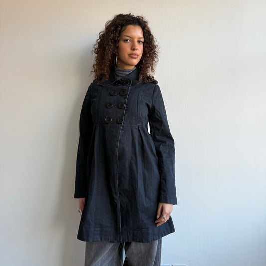 Dark wash denim peacoat - Size S