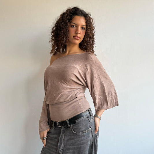 Tan slouchy knit - Size M