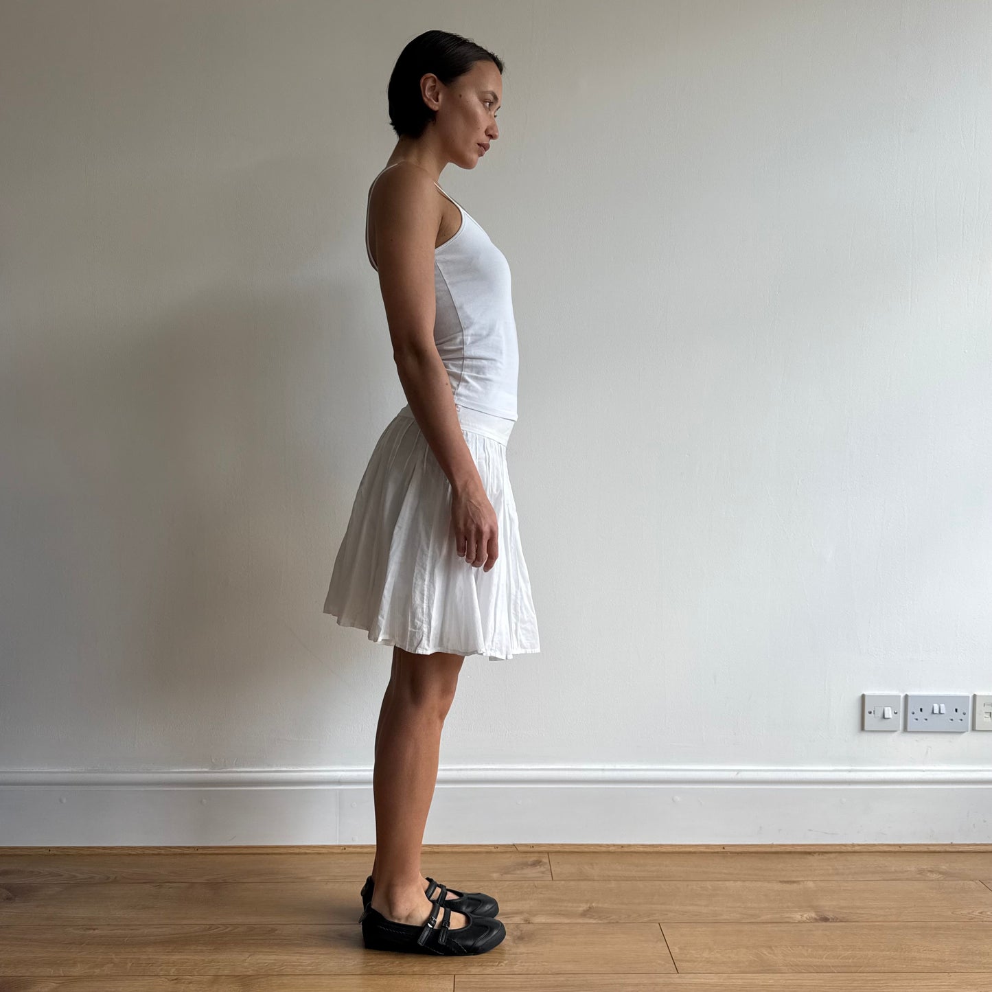 White linen midi skirt - Size S
