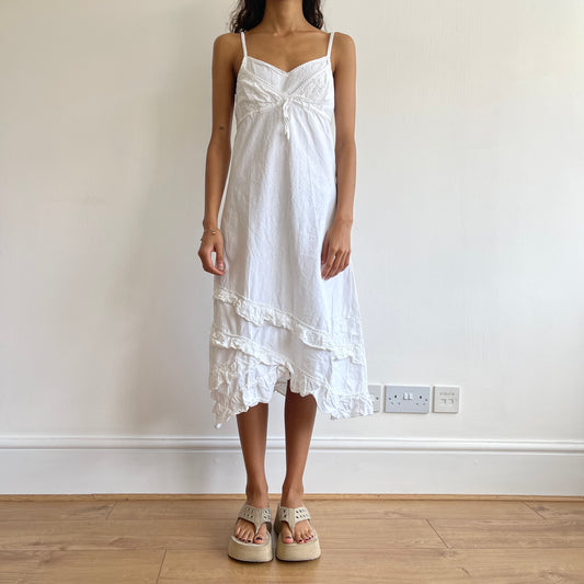 White broderie midi dress - Size S