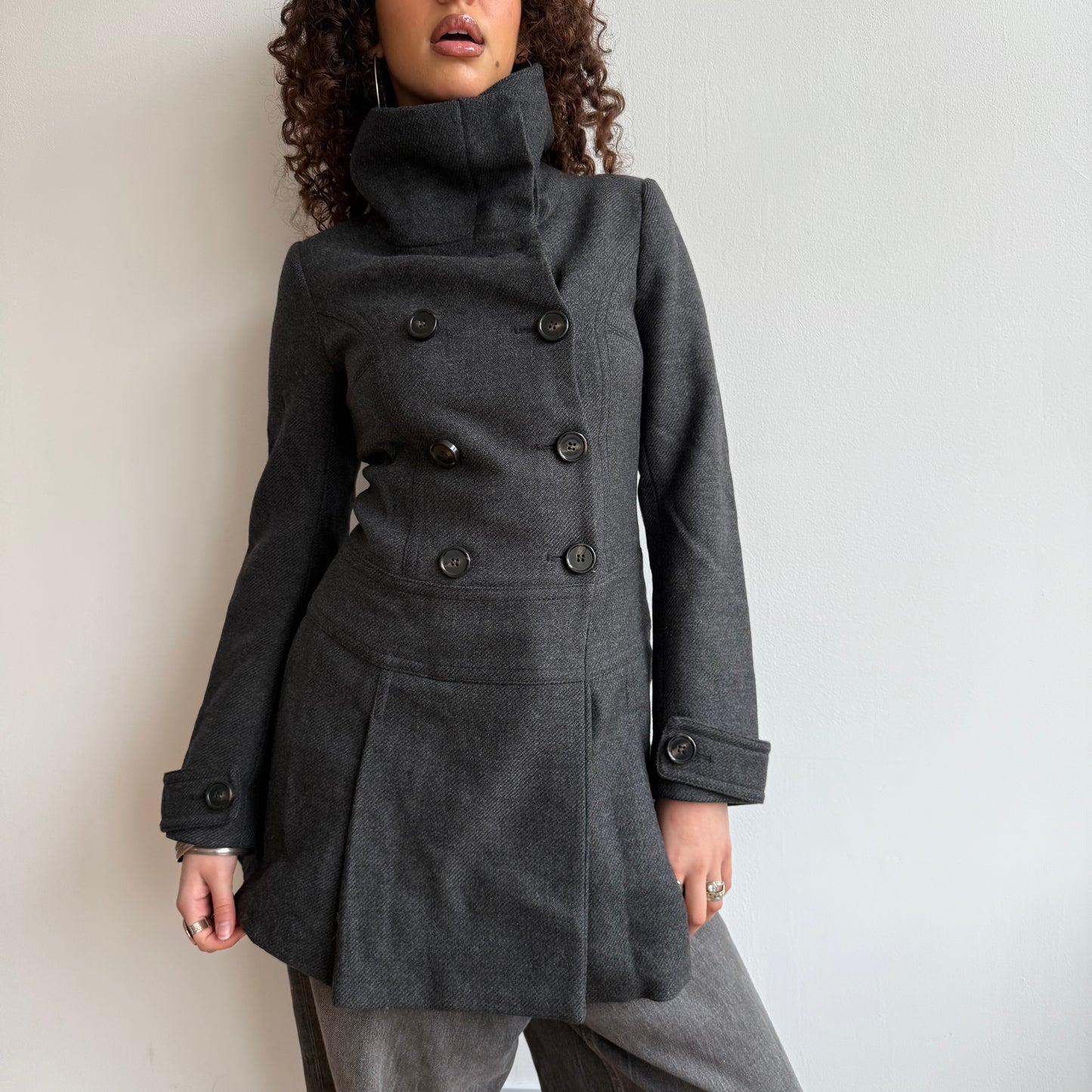 Grey peacoat dress - Size XS