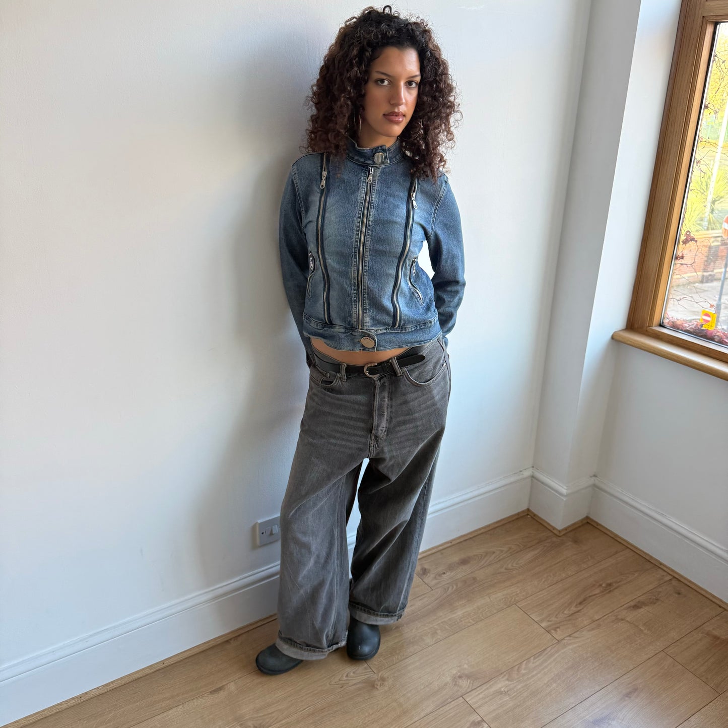 Denim zip jacket - Size S