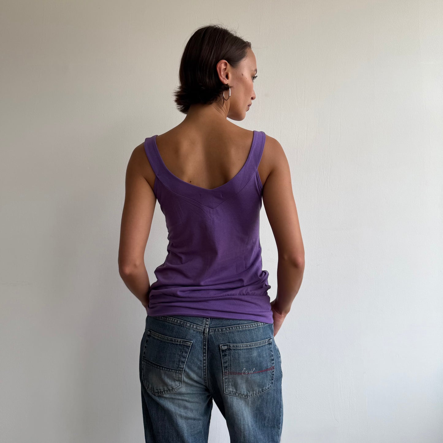 Purple cinched hem top - Size S