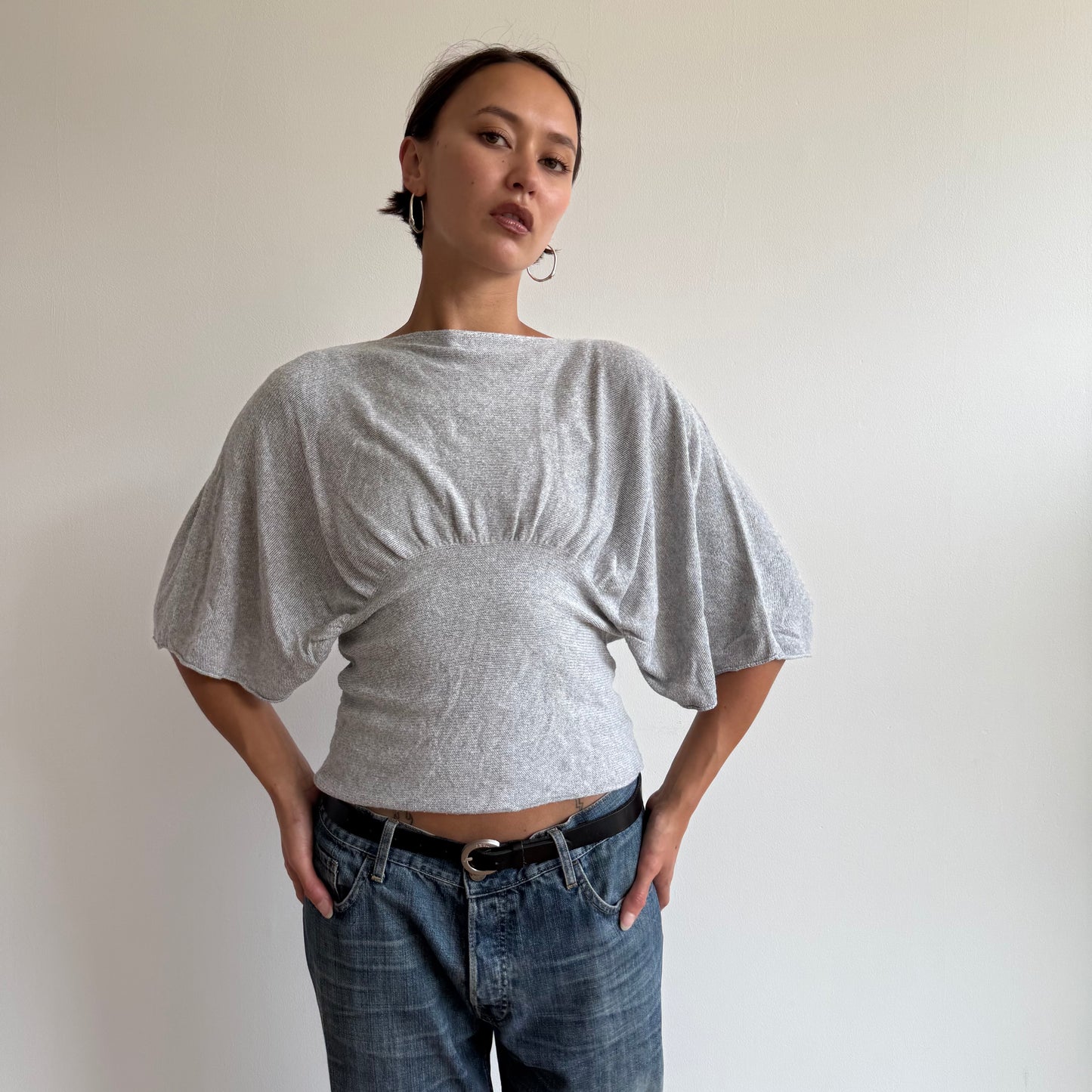 Grey batwing knit - Size S