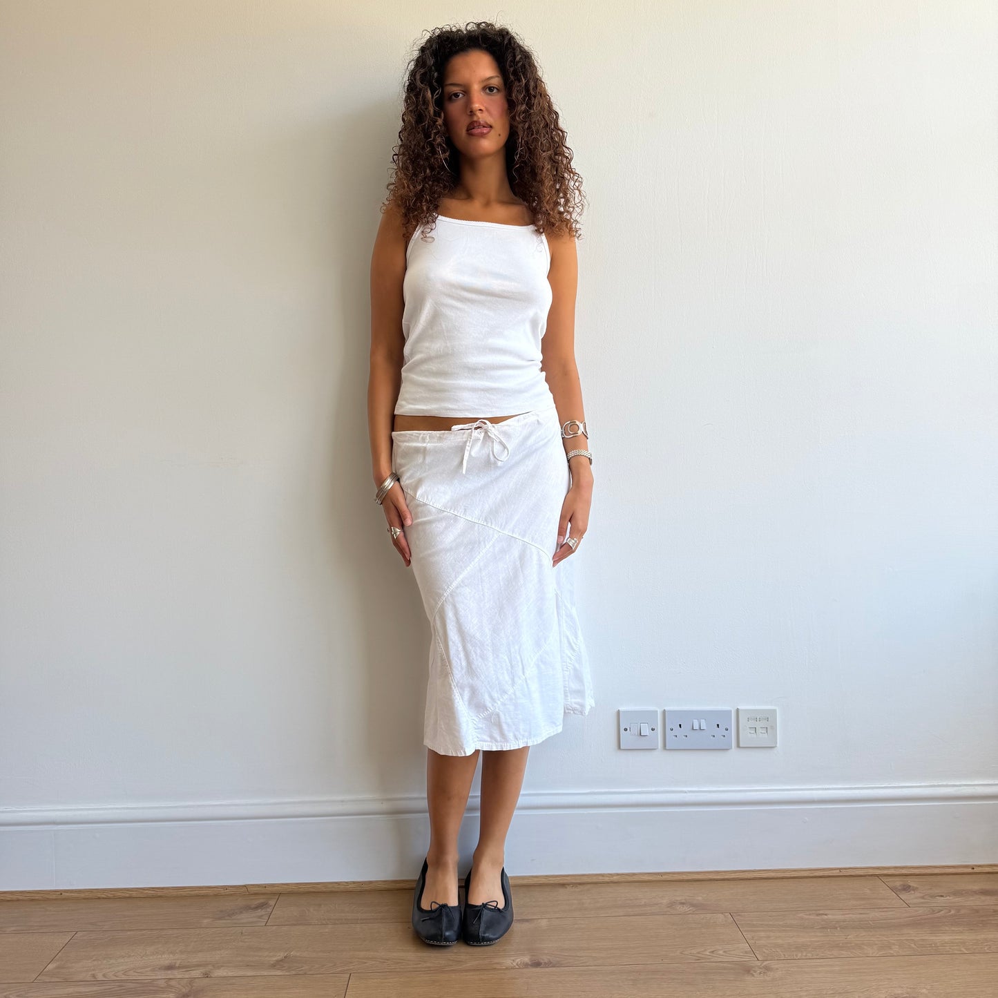 White linen midi skirt - Size S/M