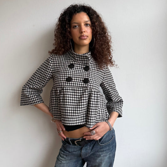 Houndstooth peacoat - Size S