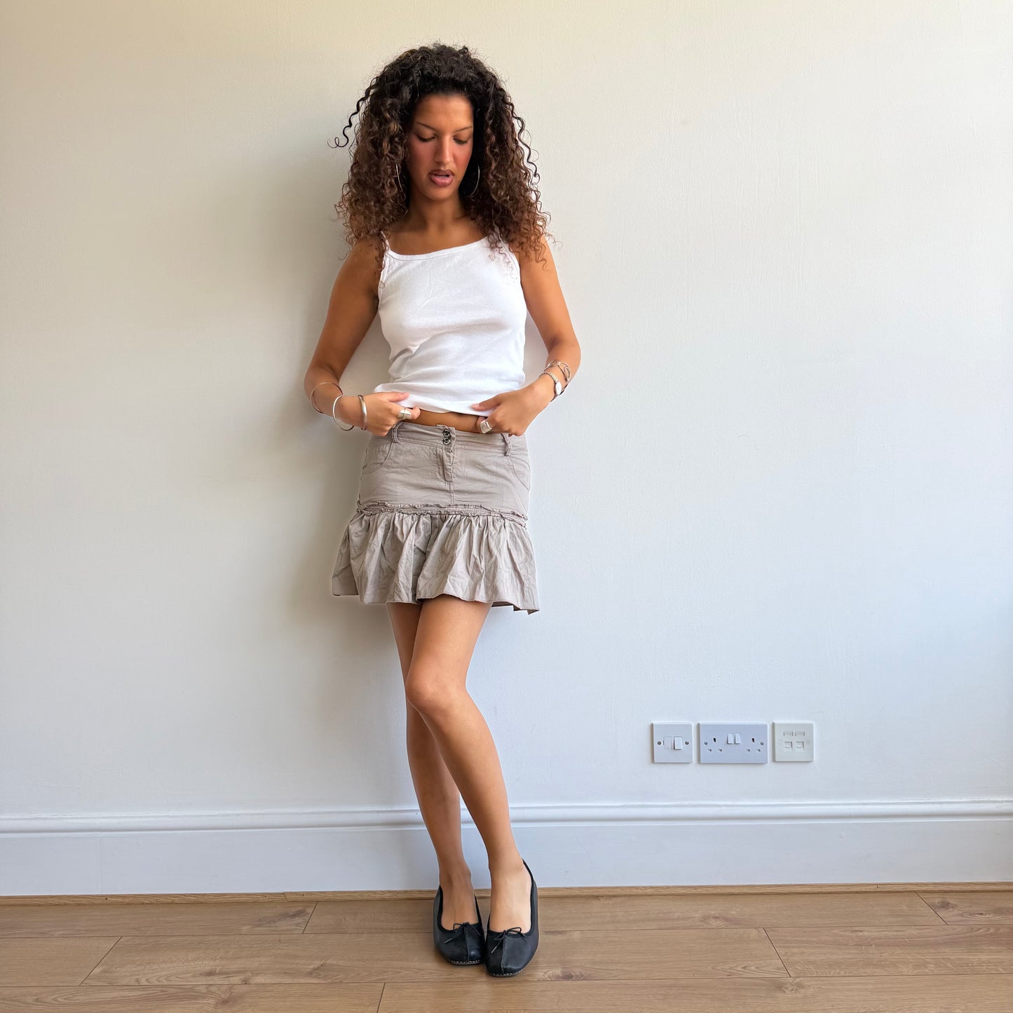 Taupe rara mini skirt - Size S