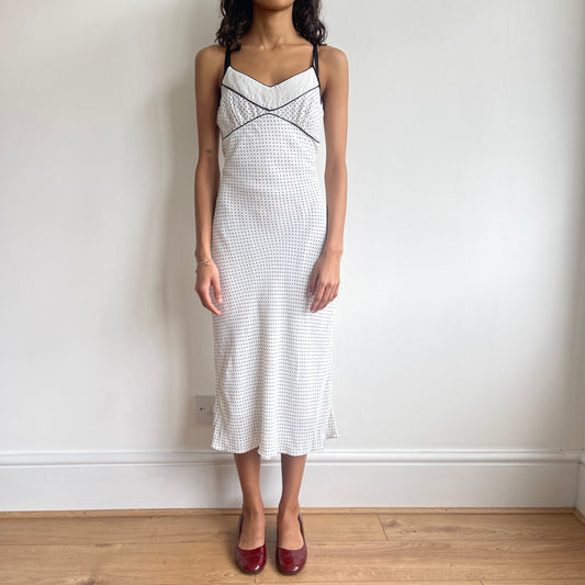 White polka dot midi dress - Size XS/S