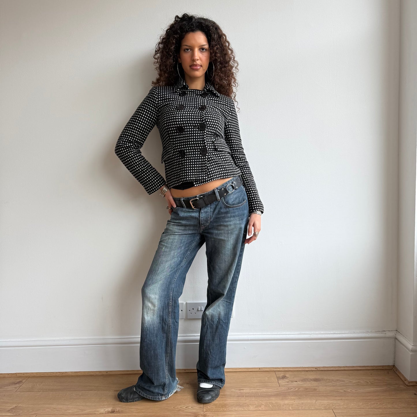 Polka dot peacoat - Size XS