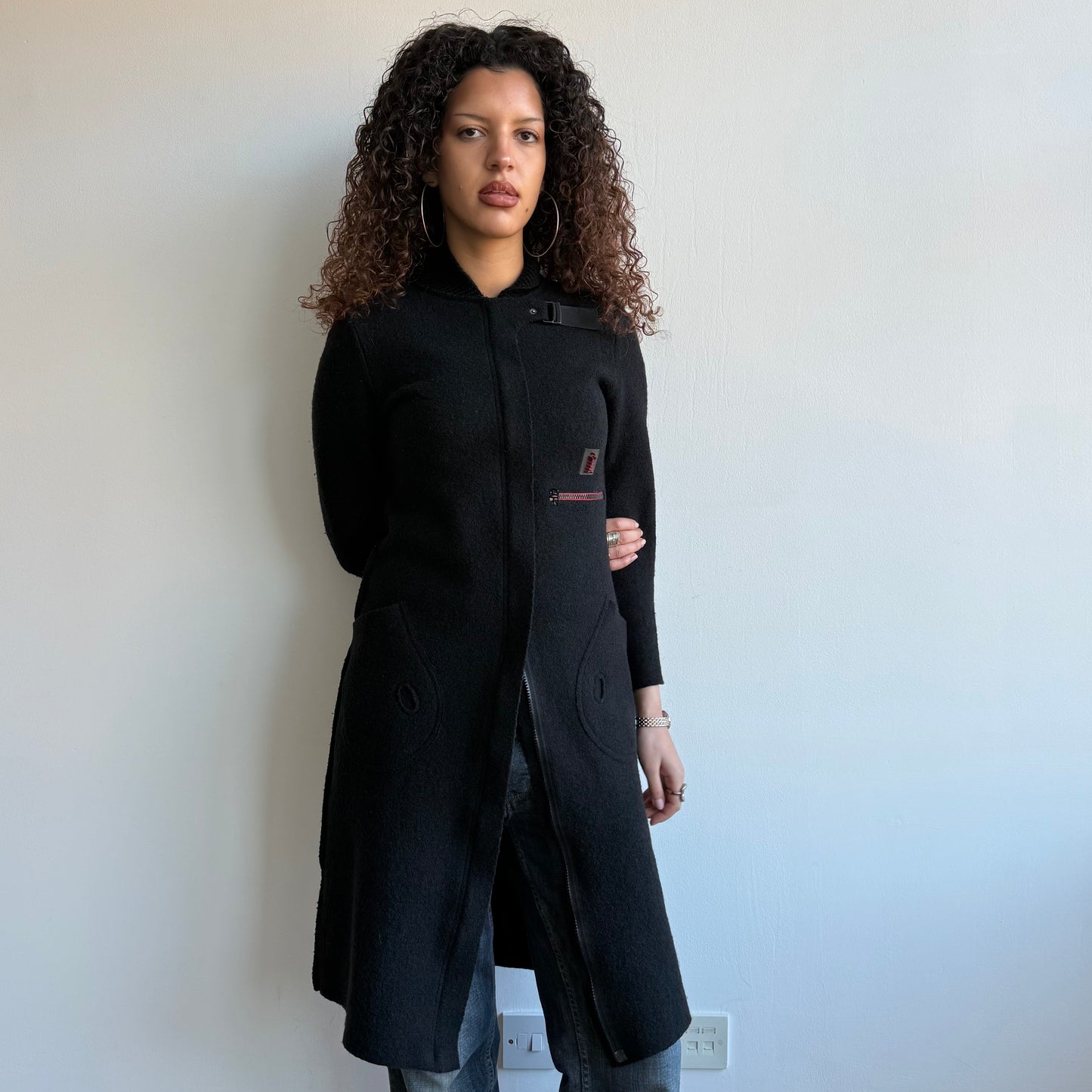 Cop Copine long black wool coat - Size M