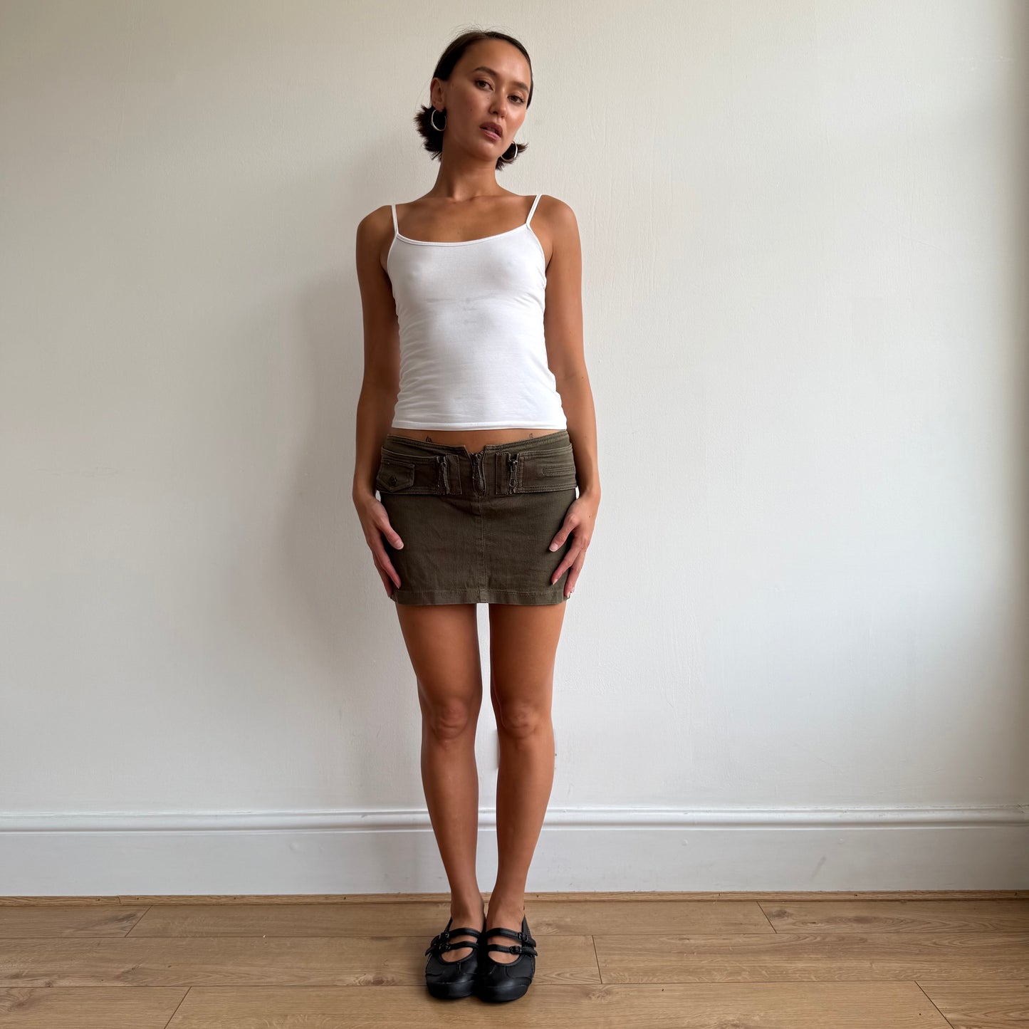 Khaki Morgan mini skirt - Size S