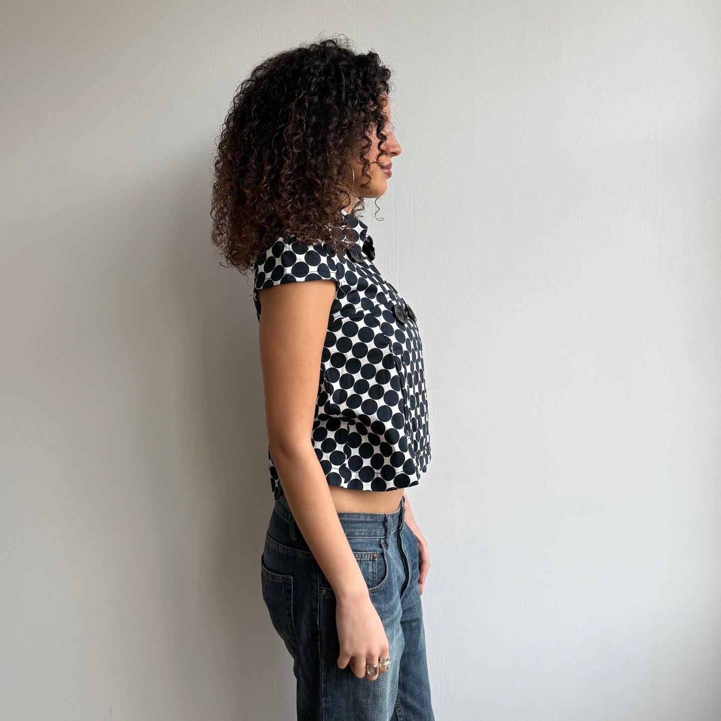 Polka dot short sleeve peacoat - Size S + S/M