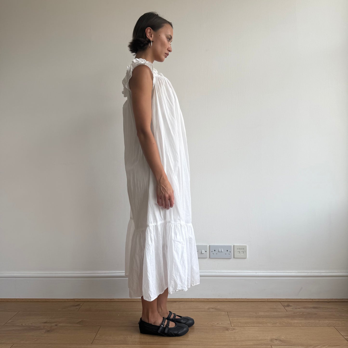 White ruffle milkmaid maxi dress - Size M