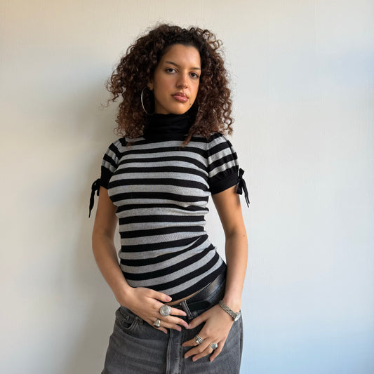 Grey striped roll neck - Size S