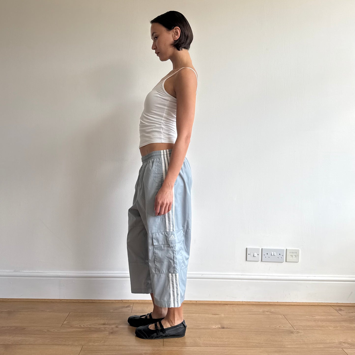 Grey Adidas cargo capris - Size S