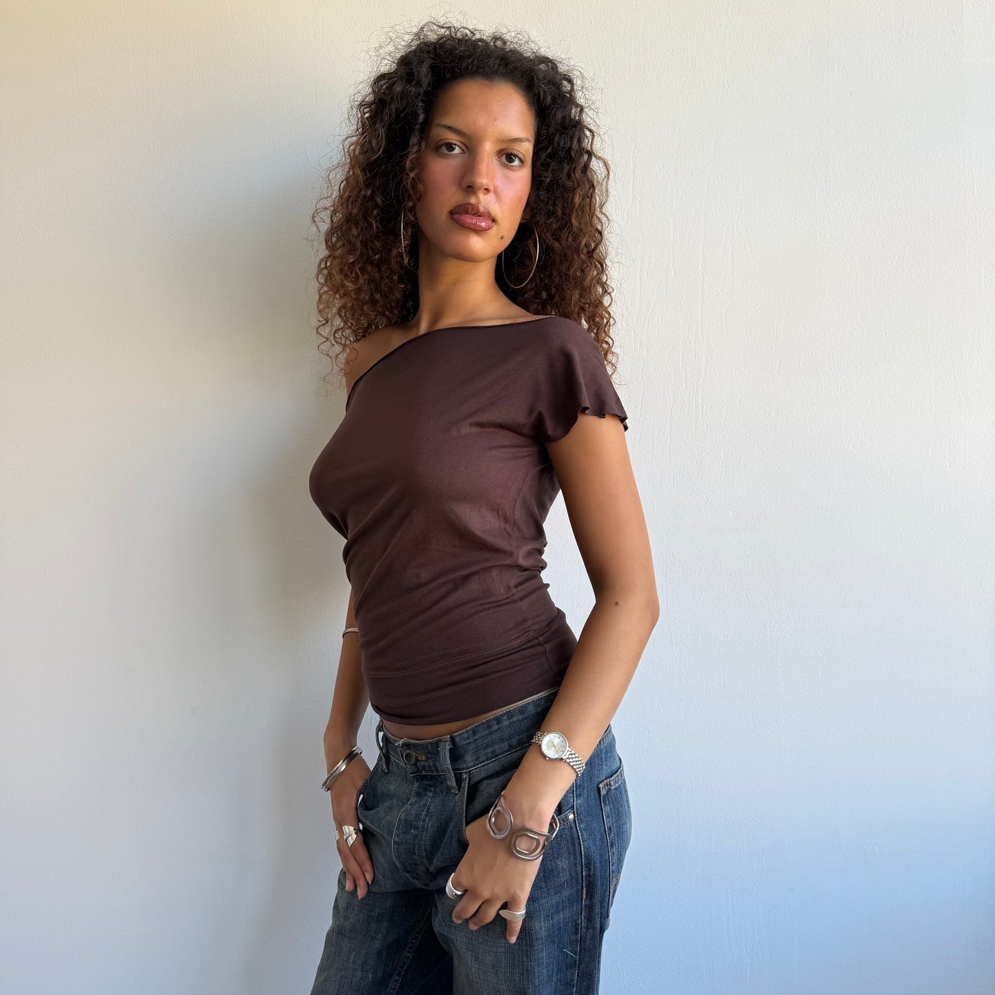 Brown slouchy t-shirt - Size S