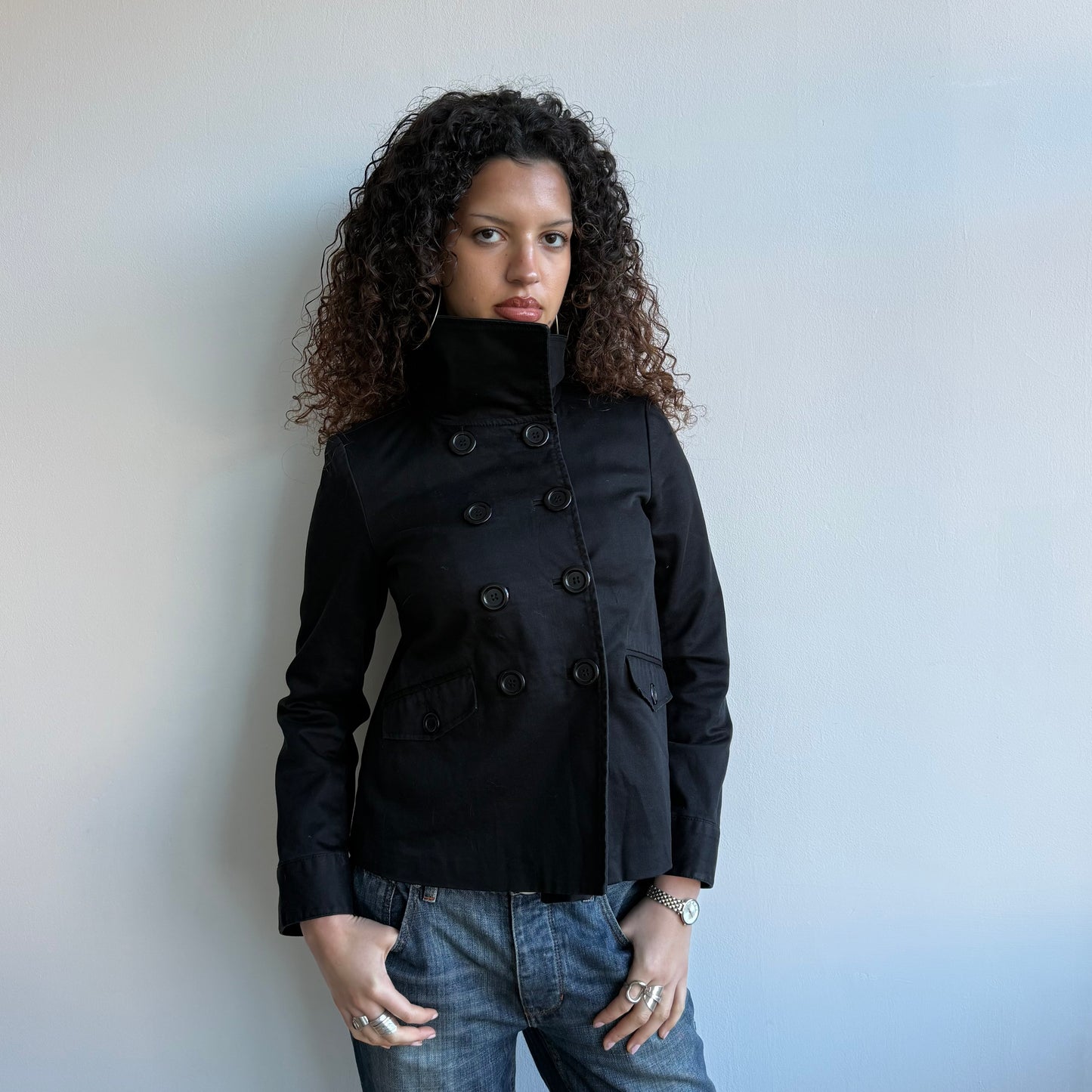 Black peacoat - Size M