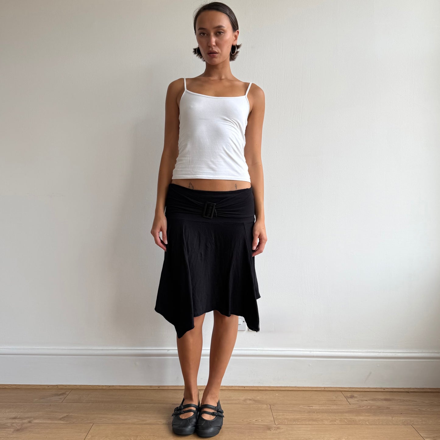 Black belt midi skirt - Size M