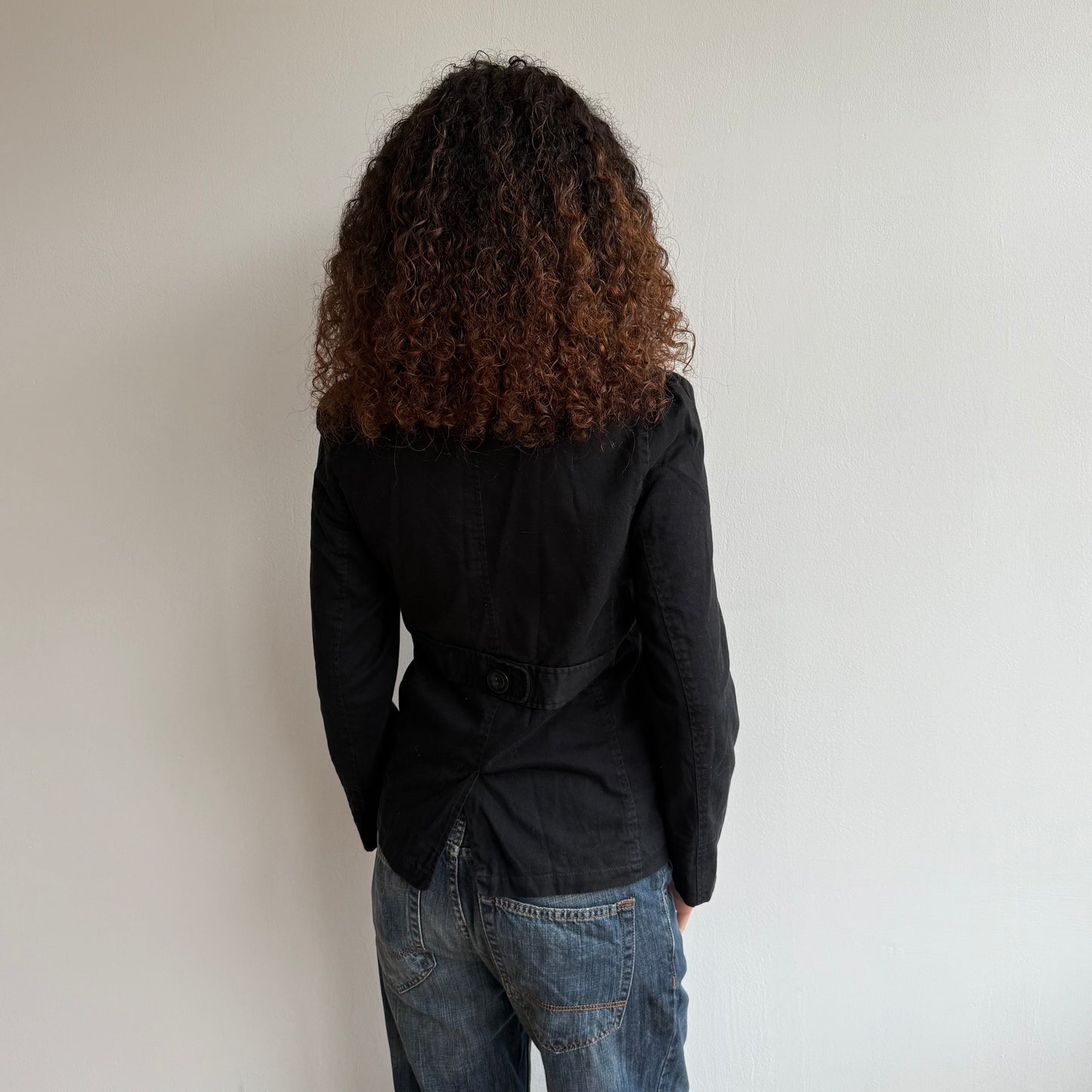 Black double breasted peacoat - Size M