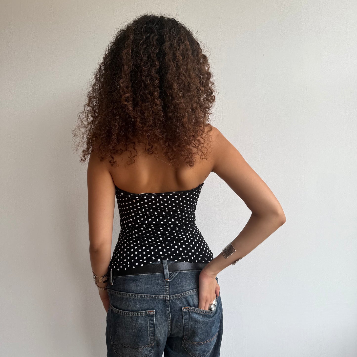 Black polka dor bandeau - Size S