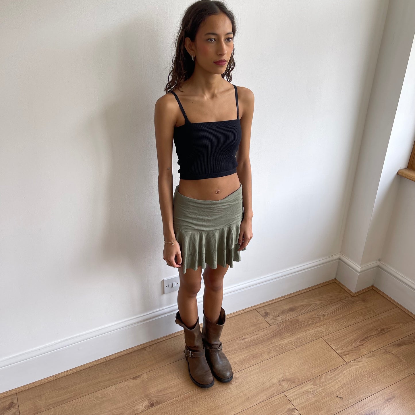 Khaki rara mini skirt - Size M