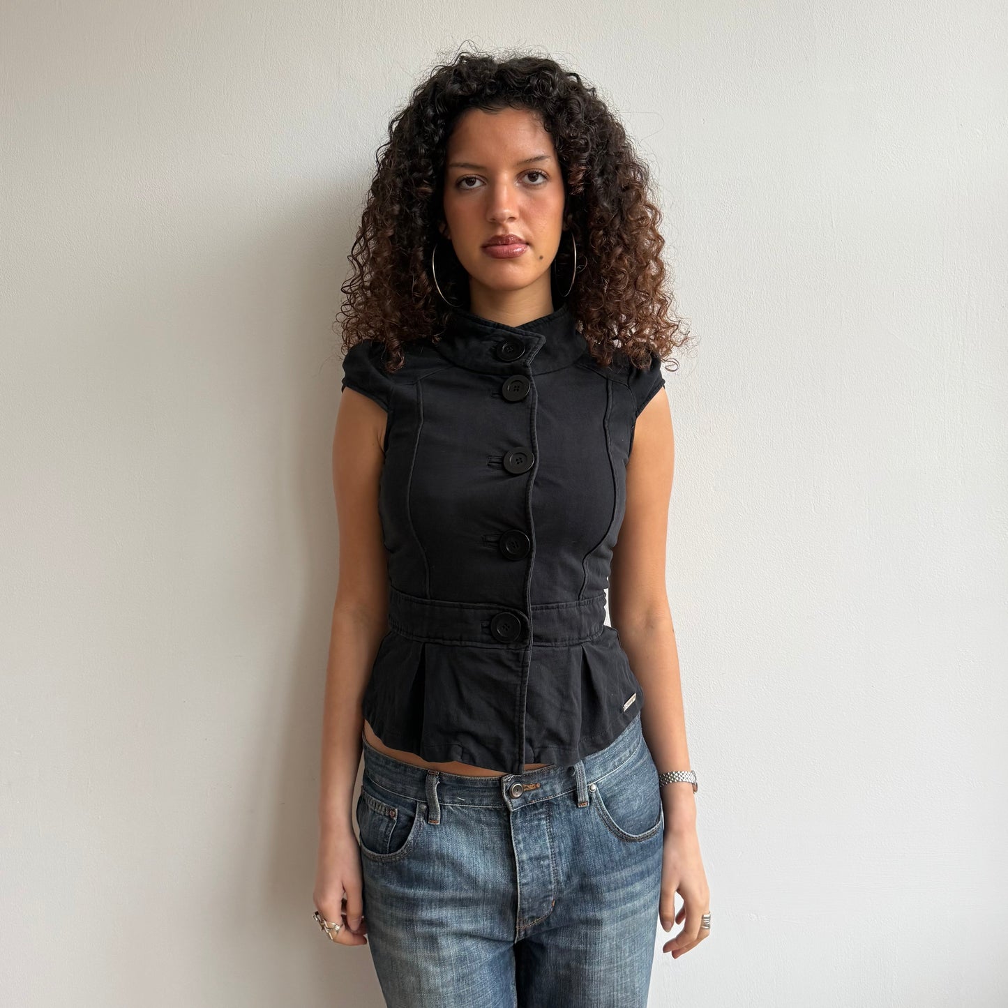 Short sleeve black peacoat jumper - Size S