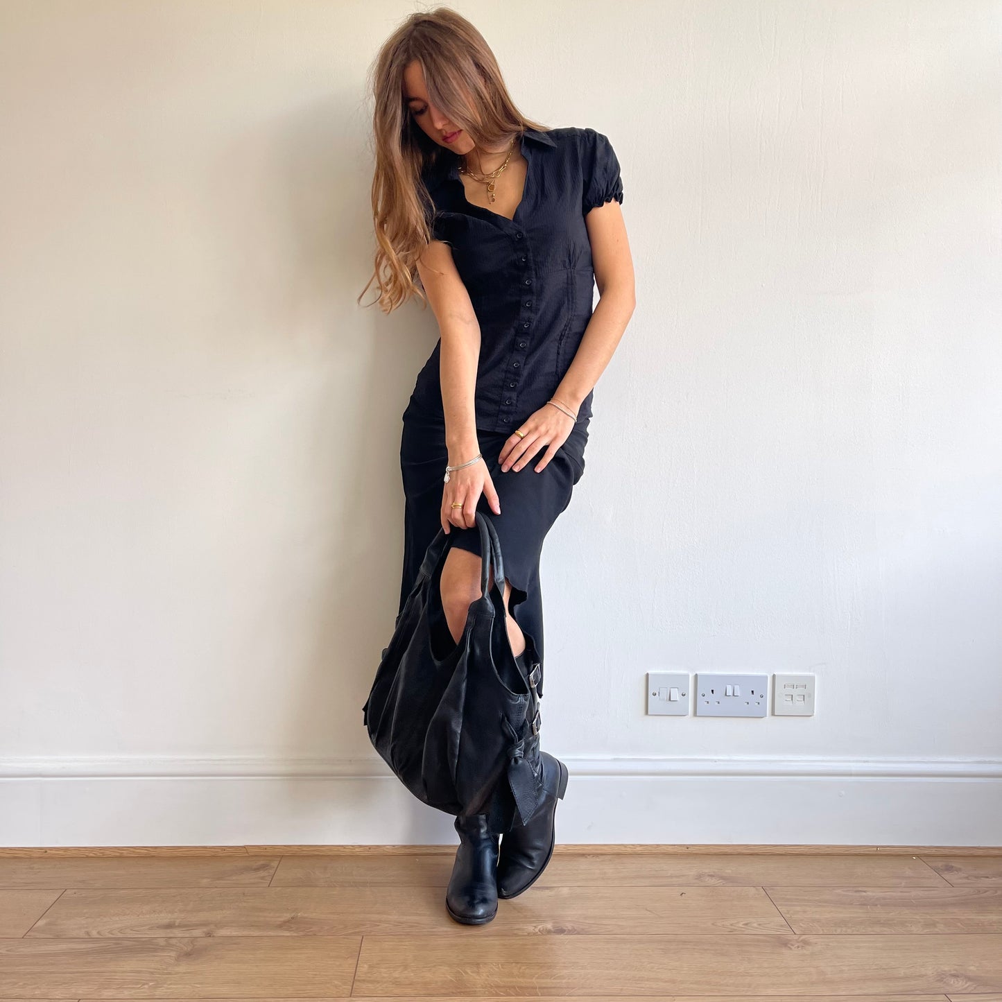 Short sleeve black shirt - Size S/M