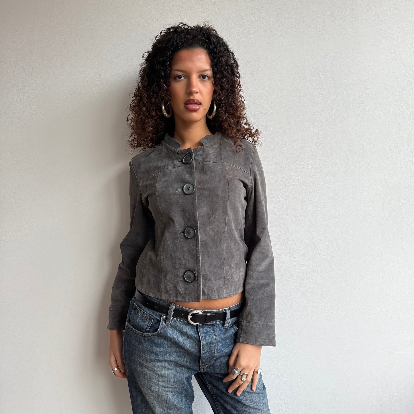 Grey suede jacket - Size S/M