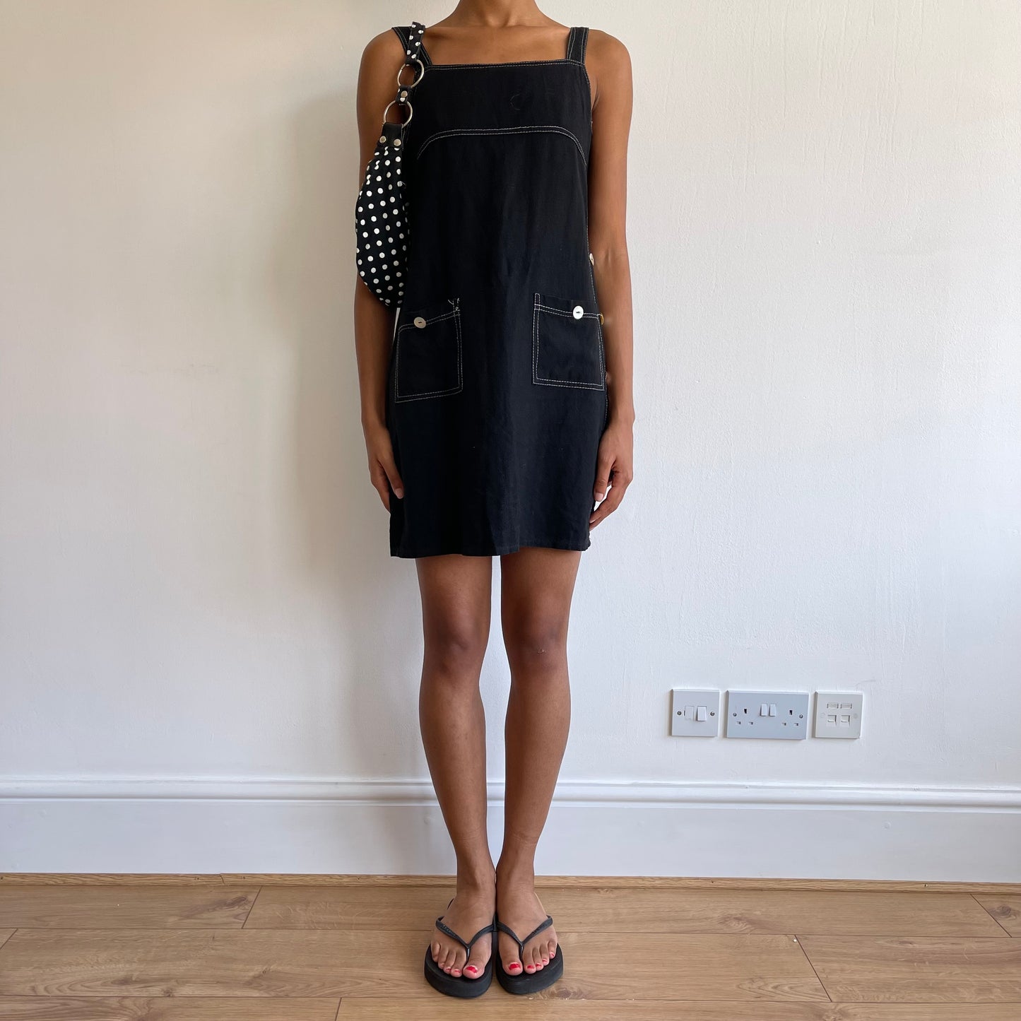 Black pinafore dress - Size S
