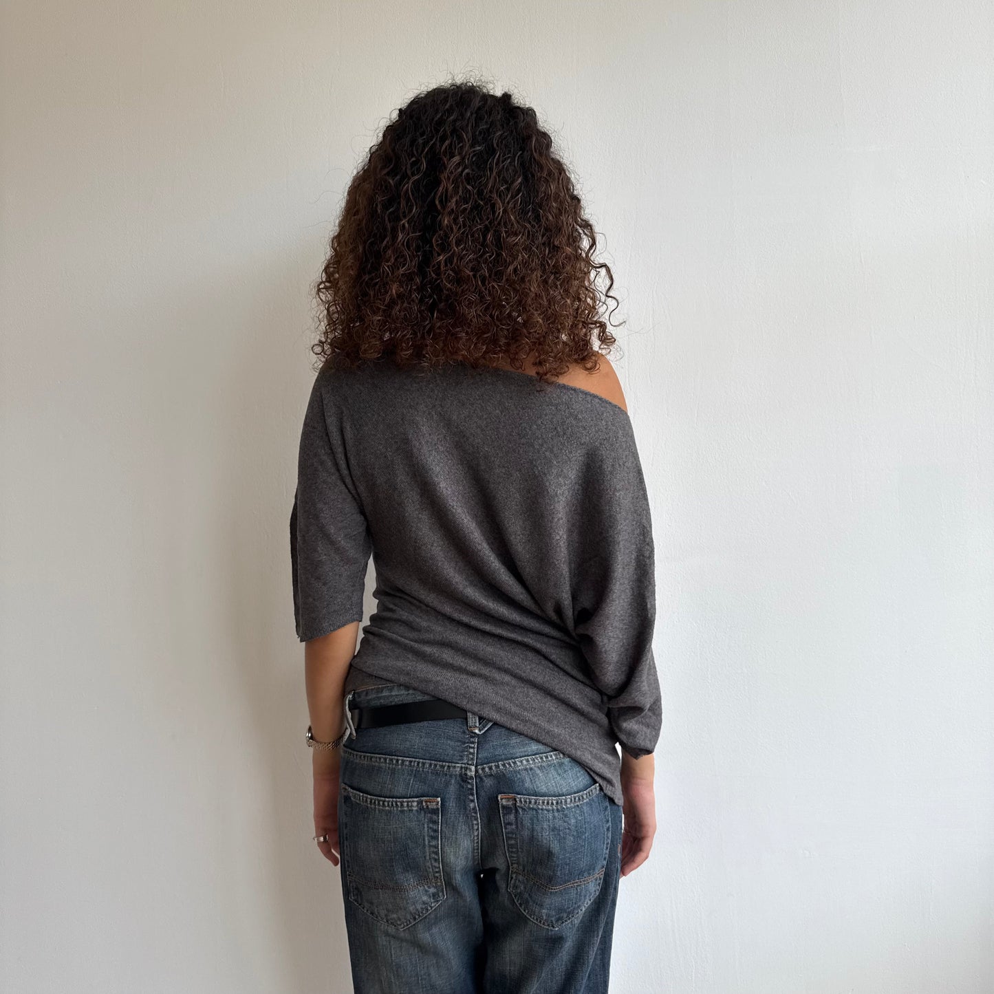 Grey/brown asymmetric jumper - Size M