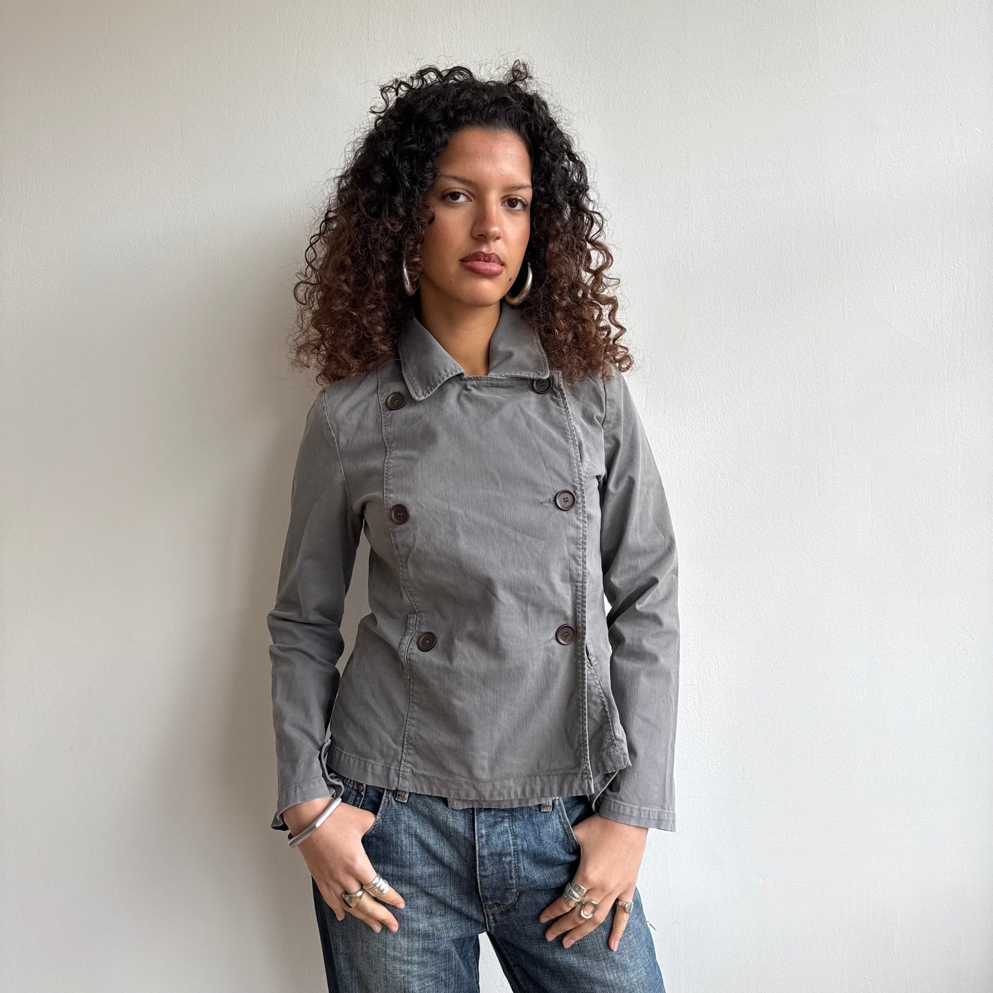Grey peacoat - Size S/M