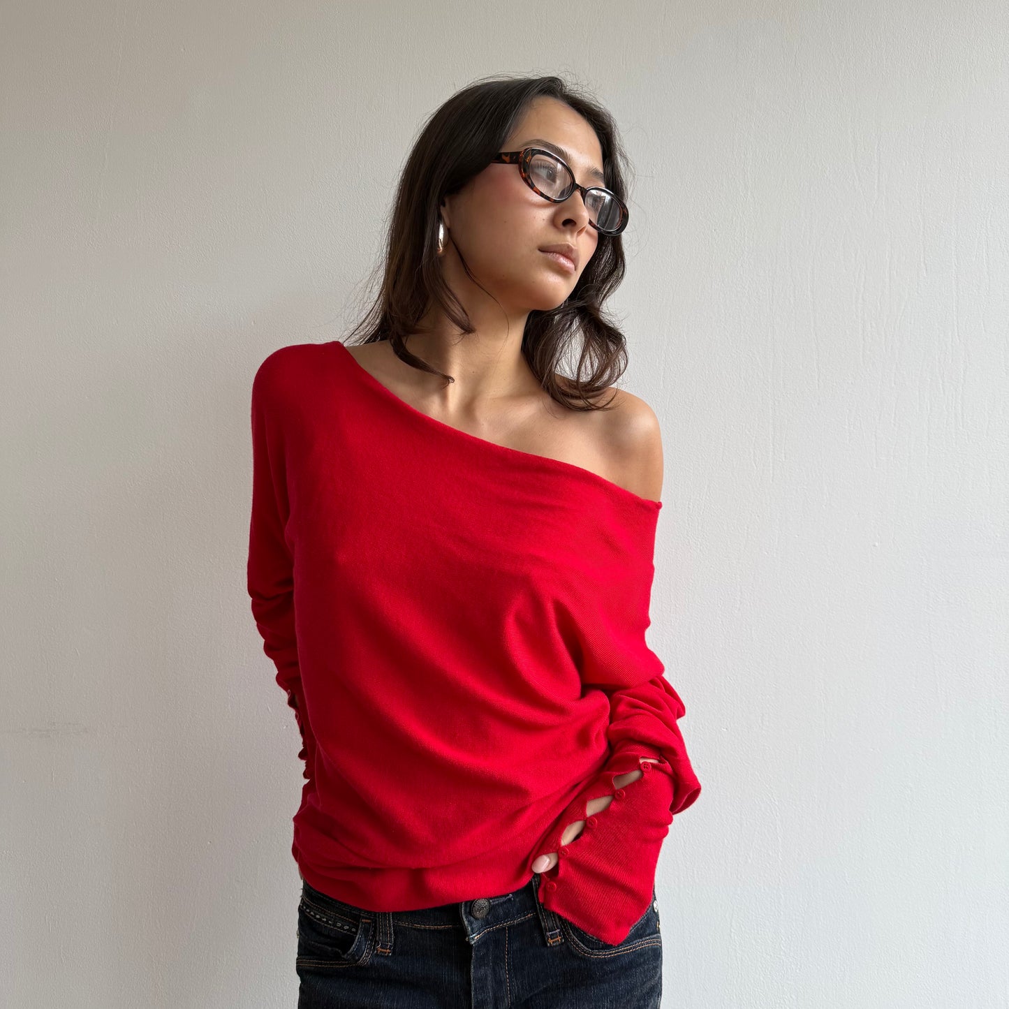 Red slouchy knit - Size L