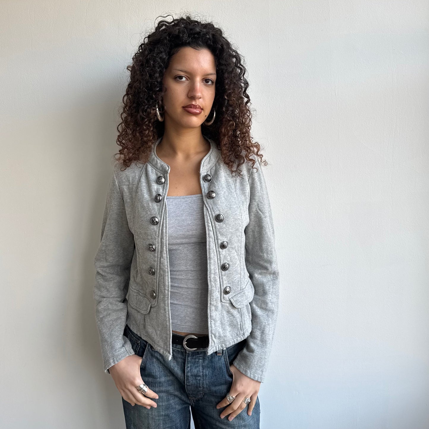 Grey military jumper - Size S