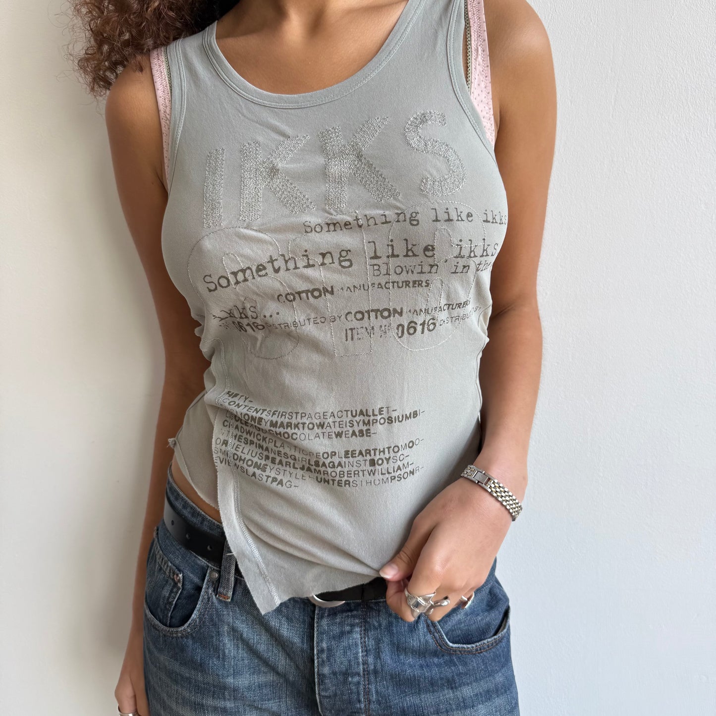 Khaki mesh top - Size S