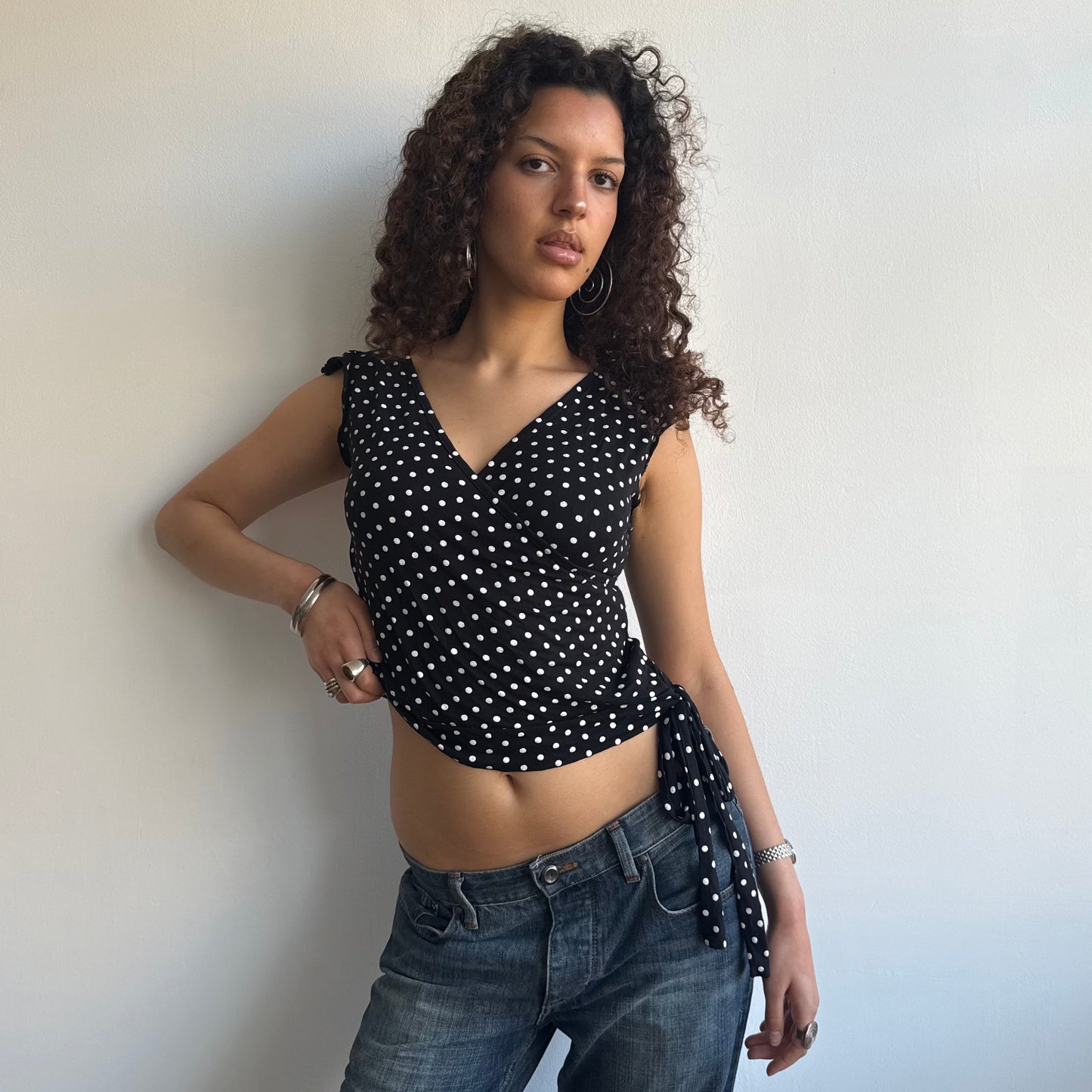 Polka dot wrap top - Size S