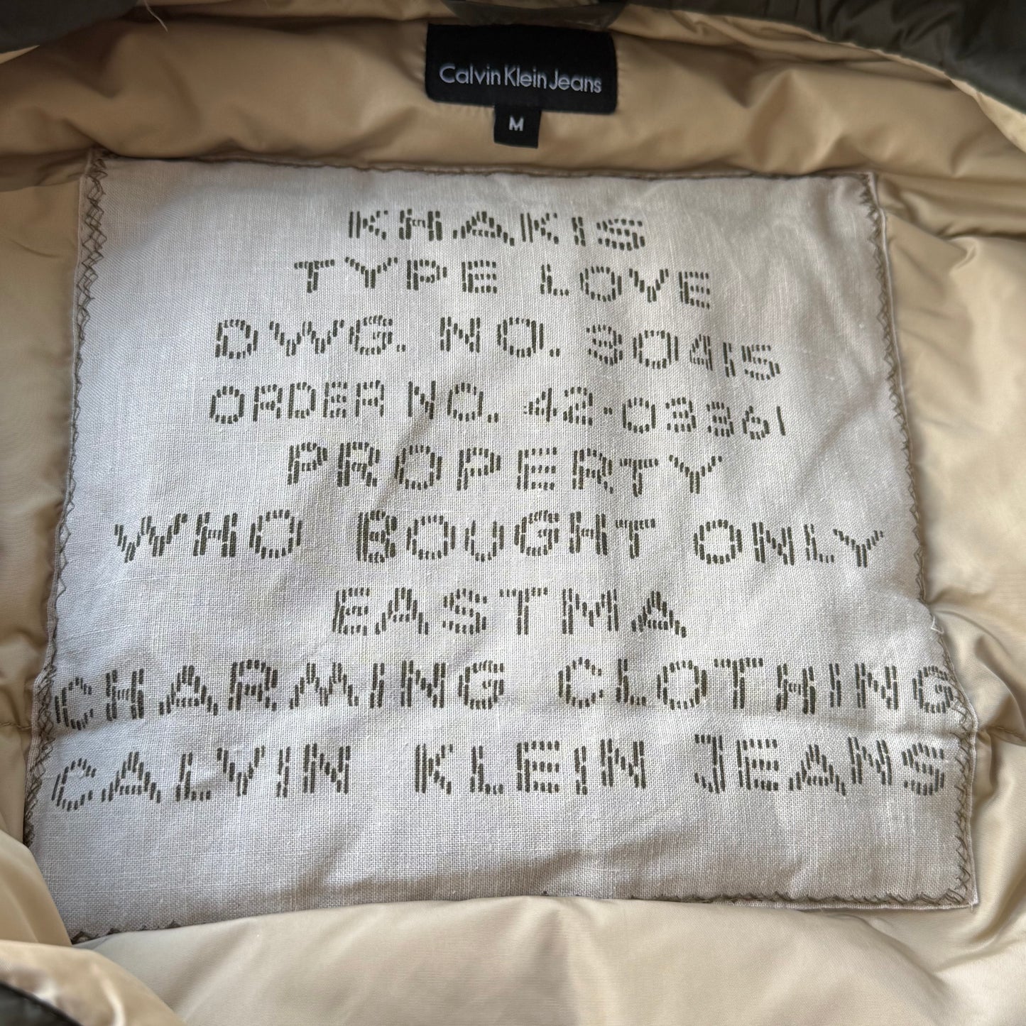 Calvin Klein down puffer jacket - Size M