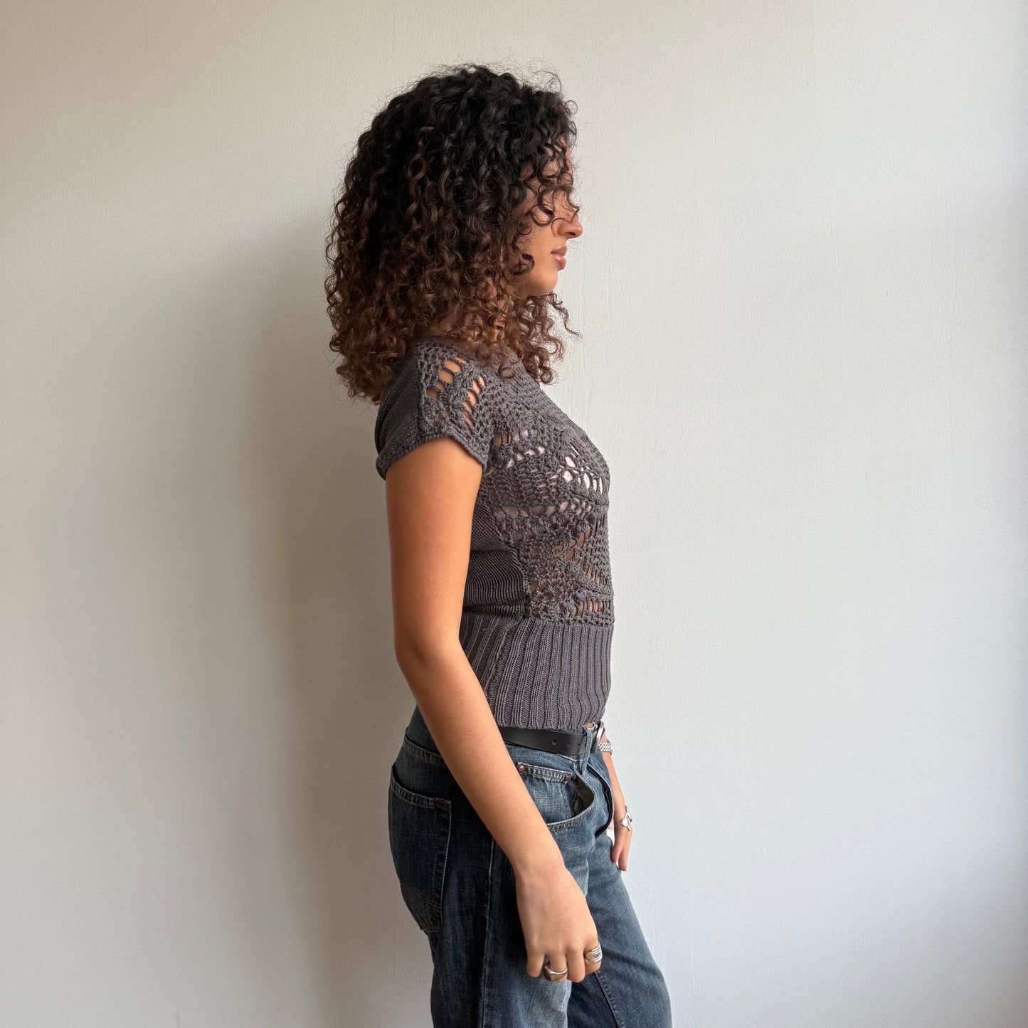 Charcoal crochet knit - Size S