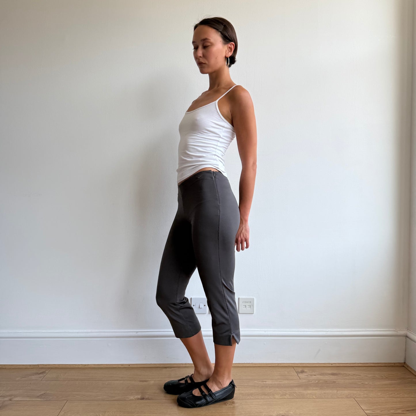 Taupe Nike zip side capris - Size XS