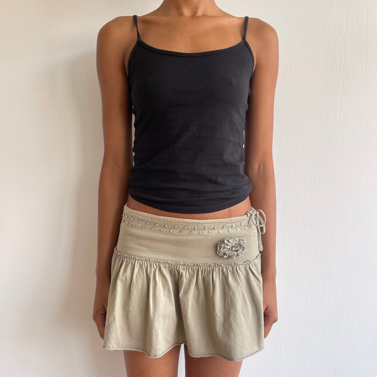 Khaki rara floral mini skirt - Size XS/S