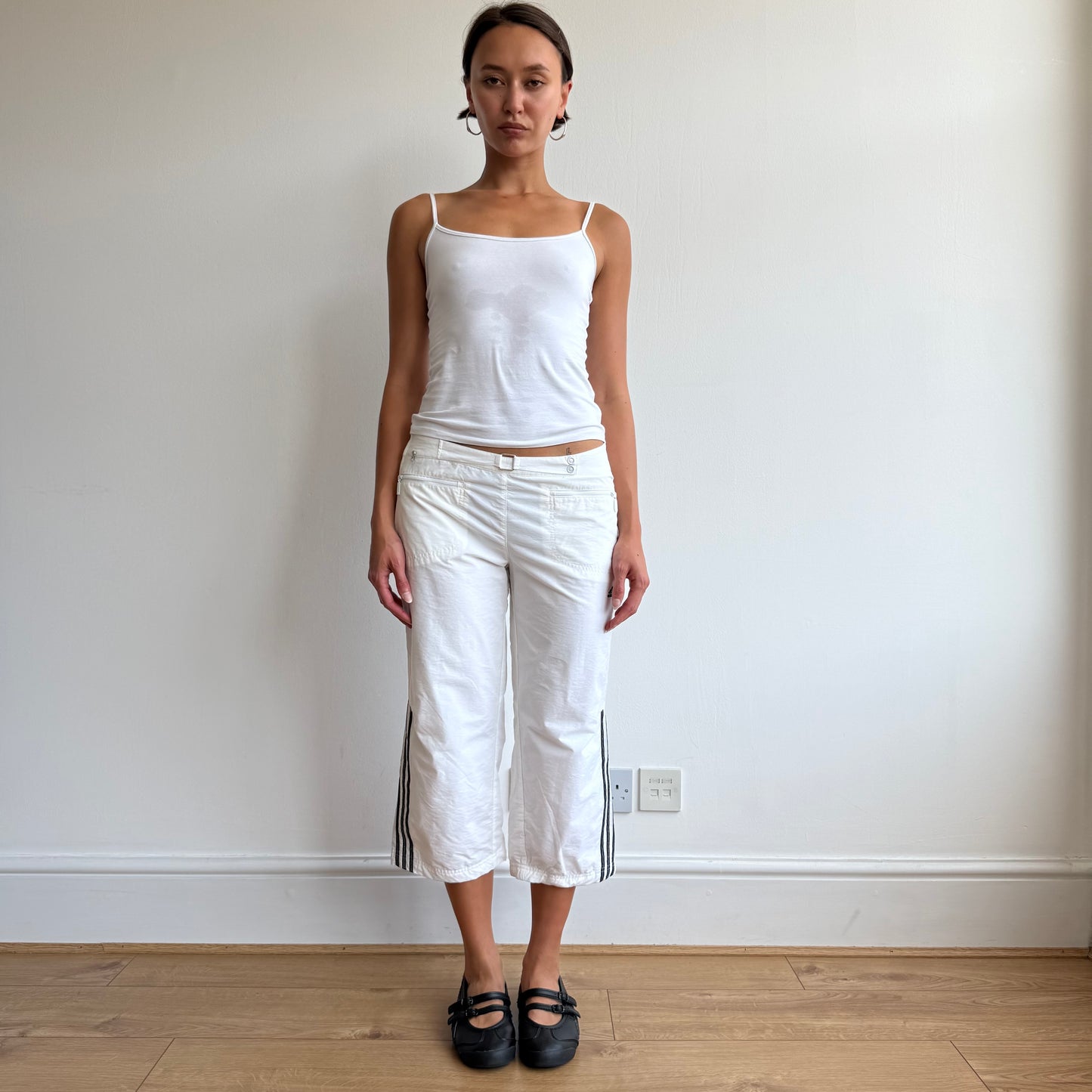 White Adidas belt capris - Size S + M + L