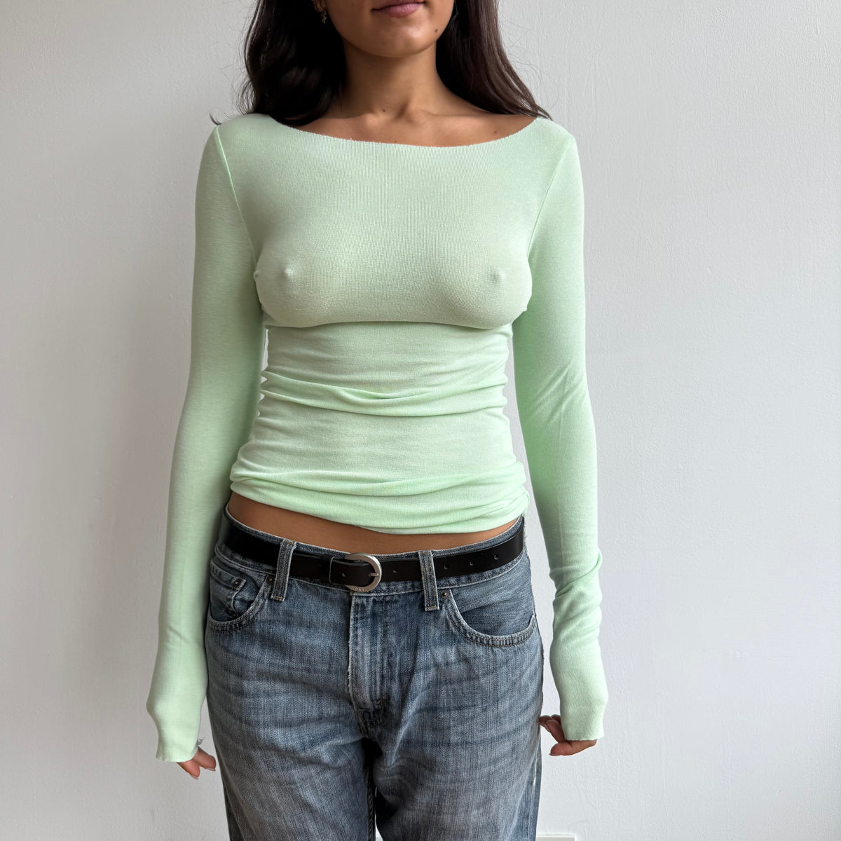 Mint knit long sleeve top - Size S-L