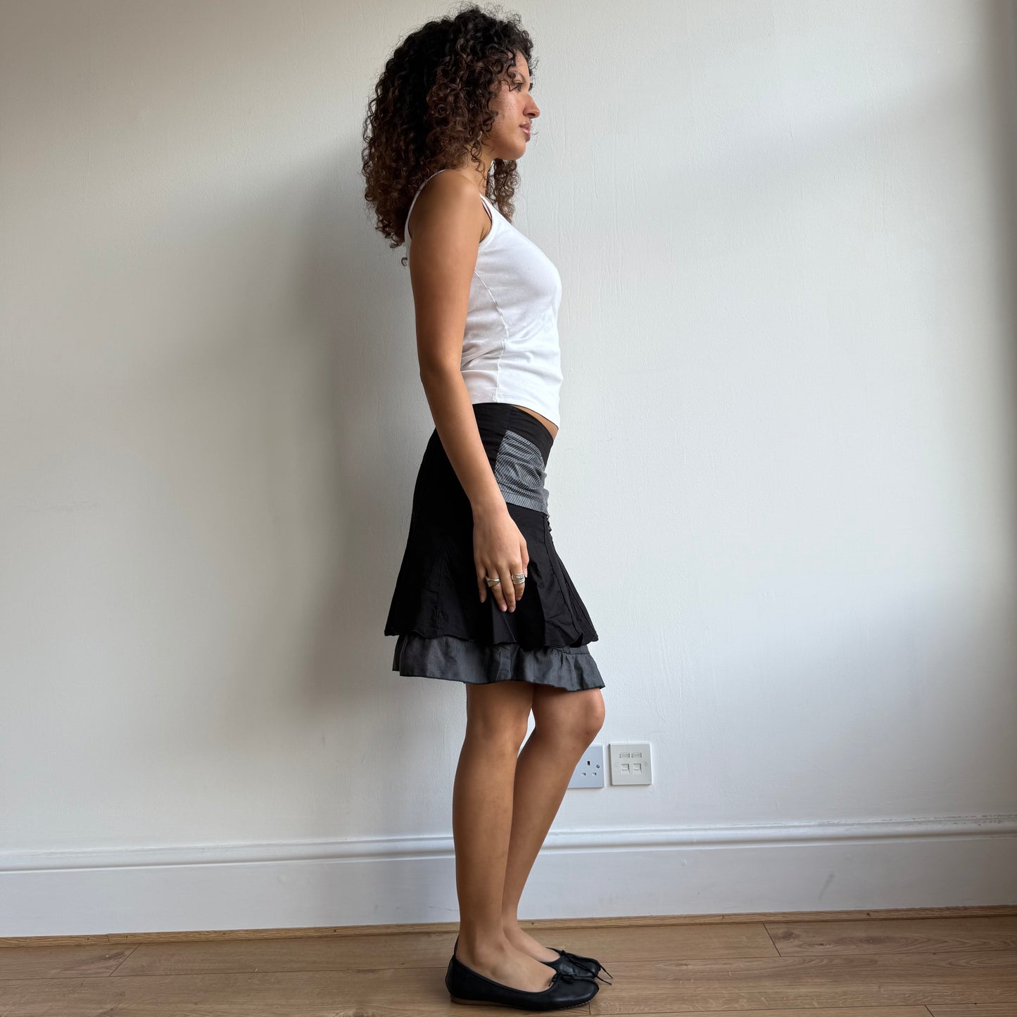 Black + grey cargo skirt - Size S