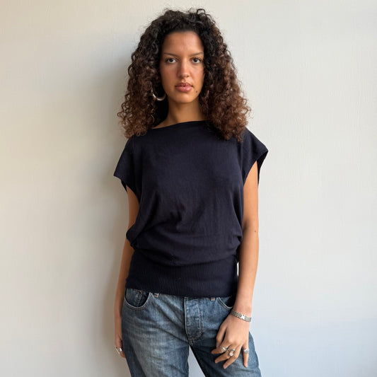 Navy open back knit - Size M
