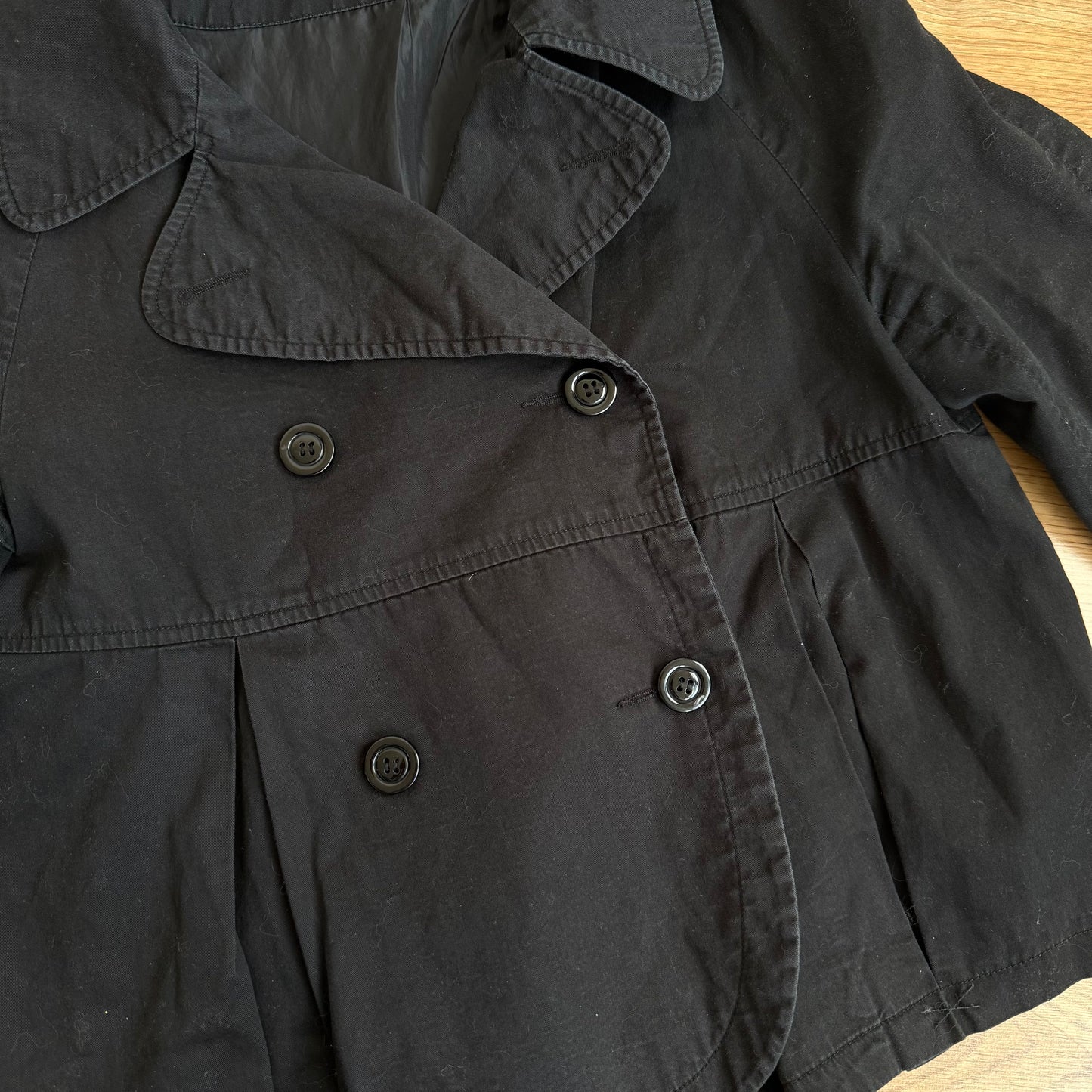 Black 3/4 sleeve peacoat - Size S