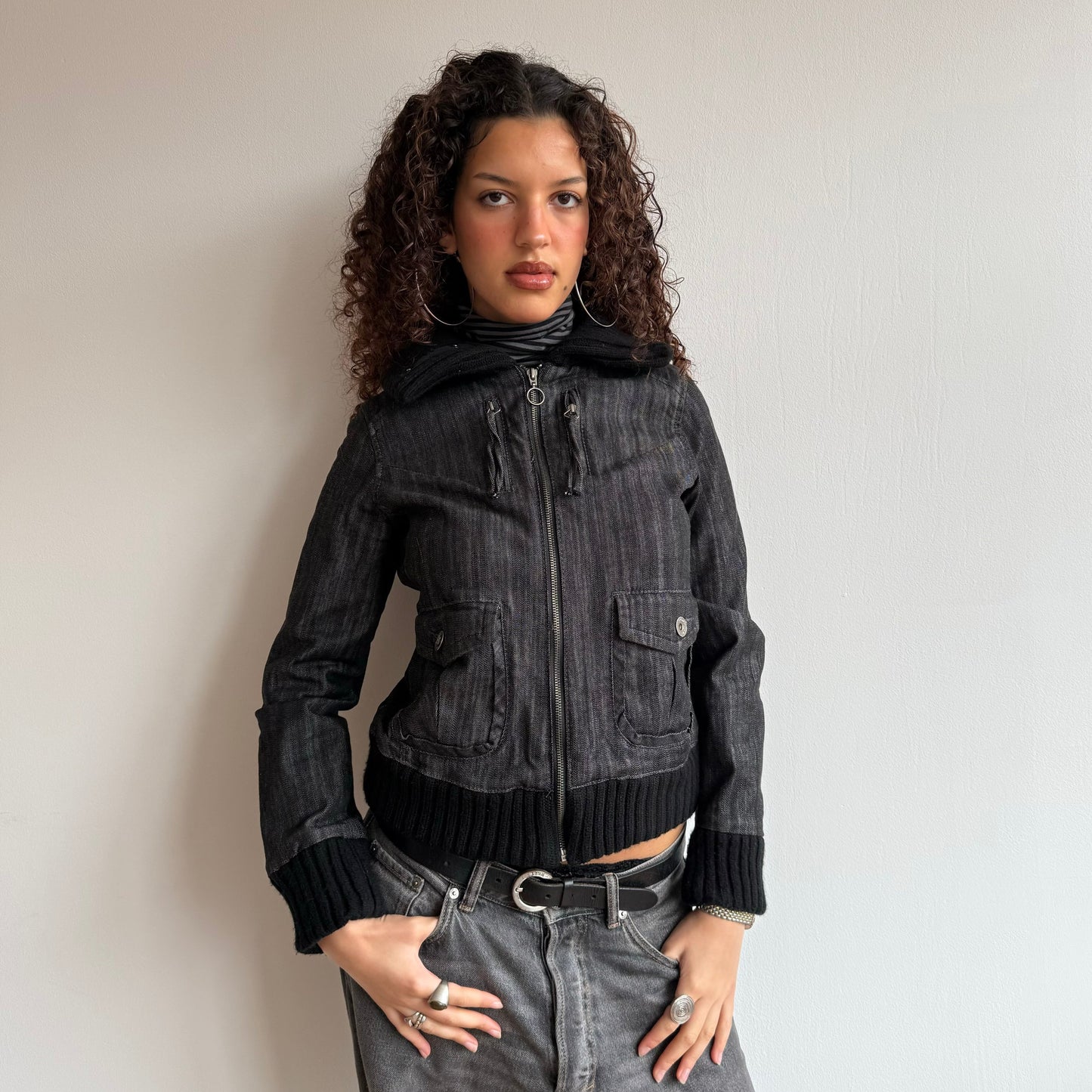 Dark denim bomber - Size S