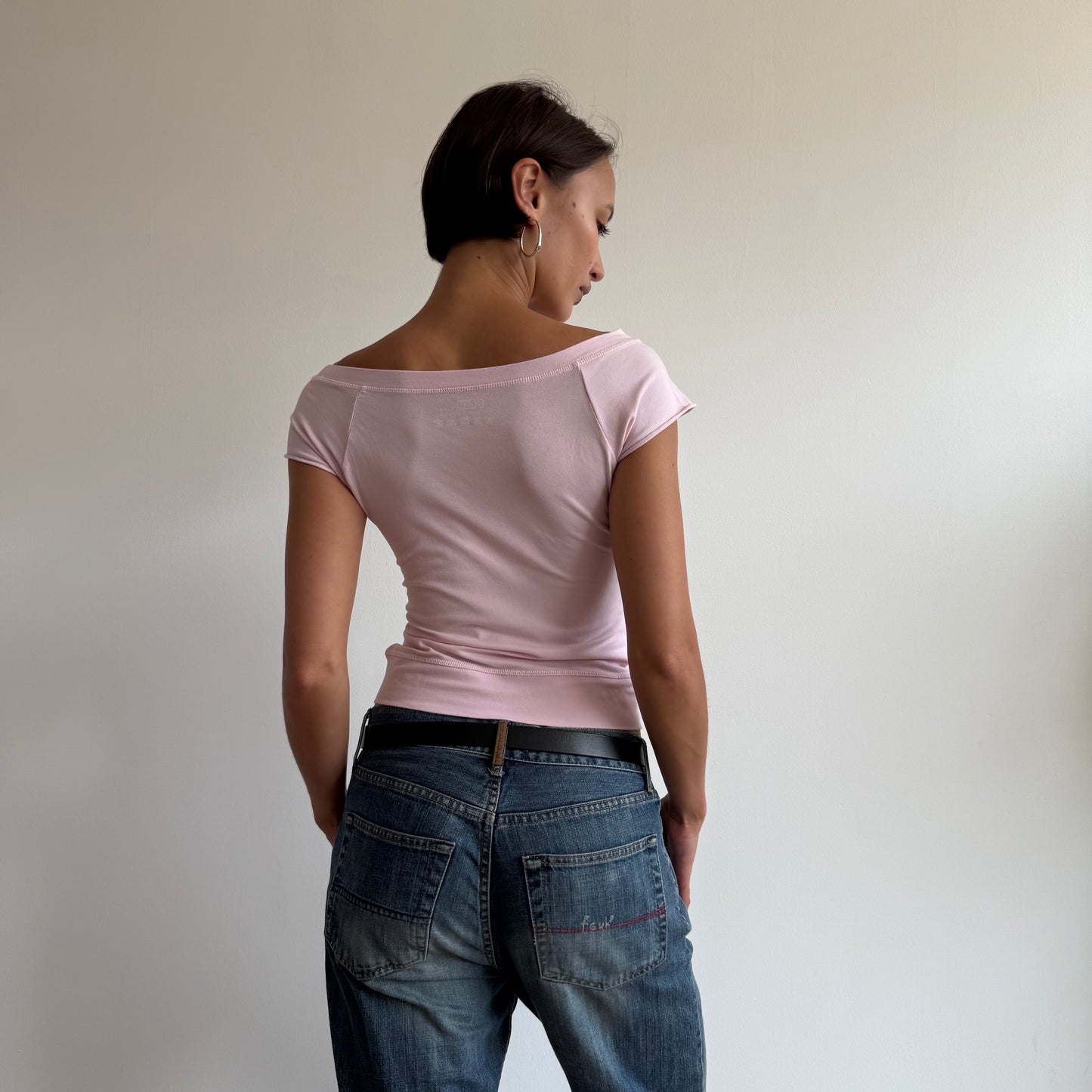 Baby pink Bardot top - Size S
