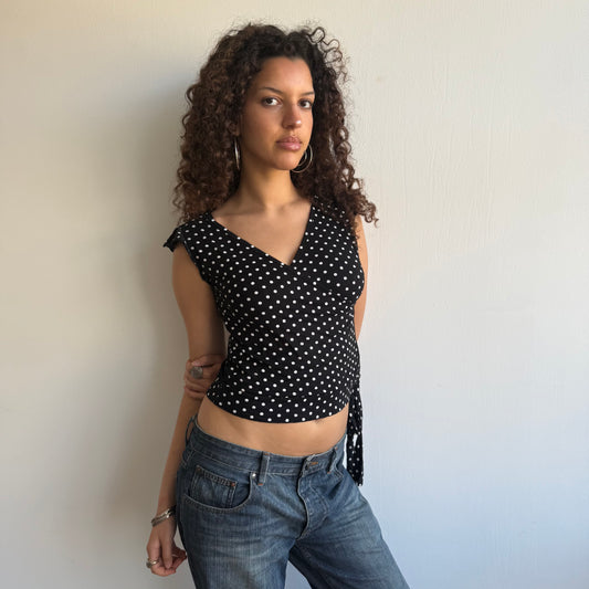 Polka dot wrap top - Size S